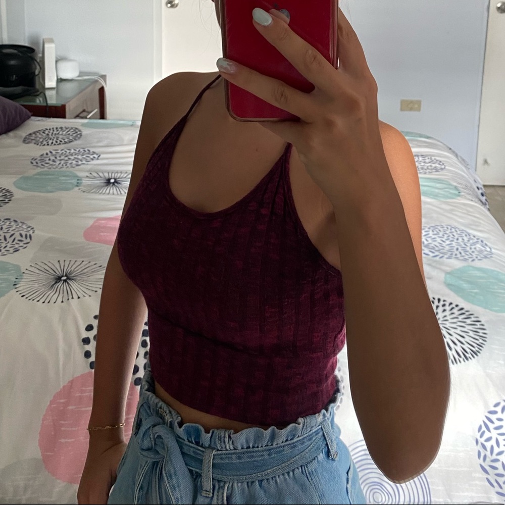 Burgundy Crop Top